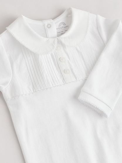 White Occasion Baby Sleepsuit (0mths-2yrs)