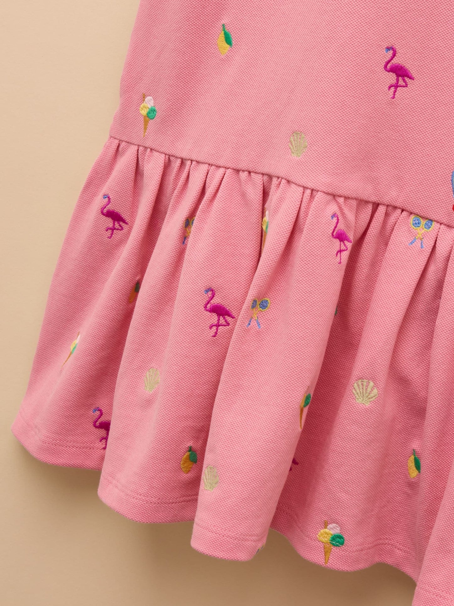 Joules Girls' Orla Pink Short Sleeve Polo Shirt Dress image 5