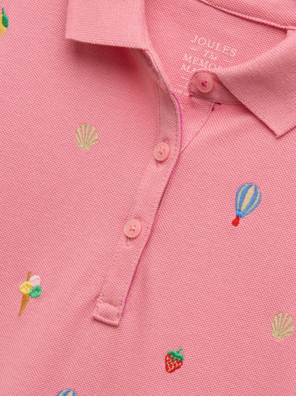 Joules Girls' Orla Pink Short Sleeve Polo Shirt Dress image 6