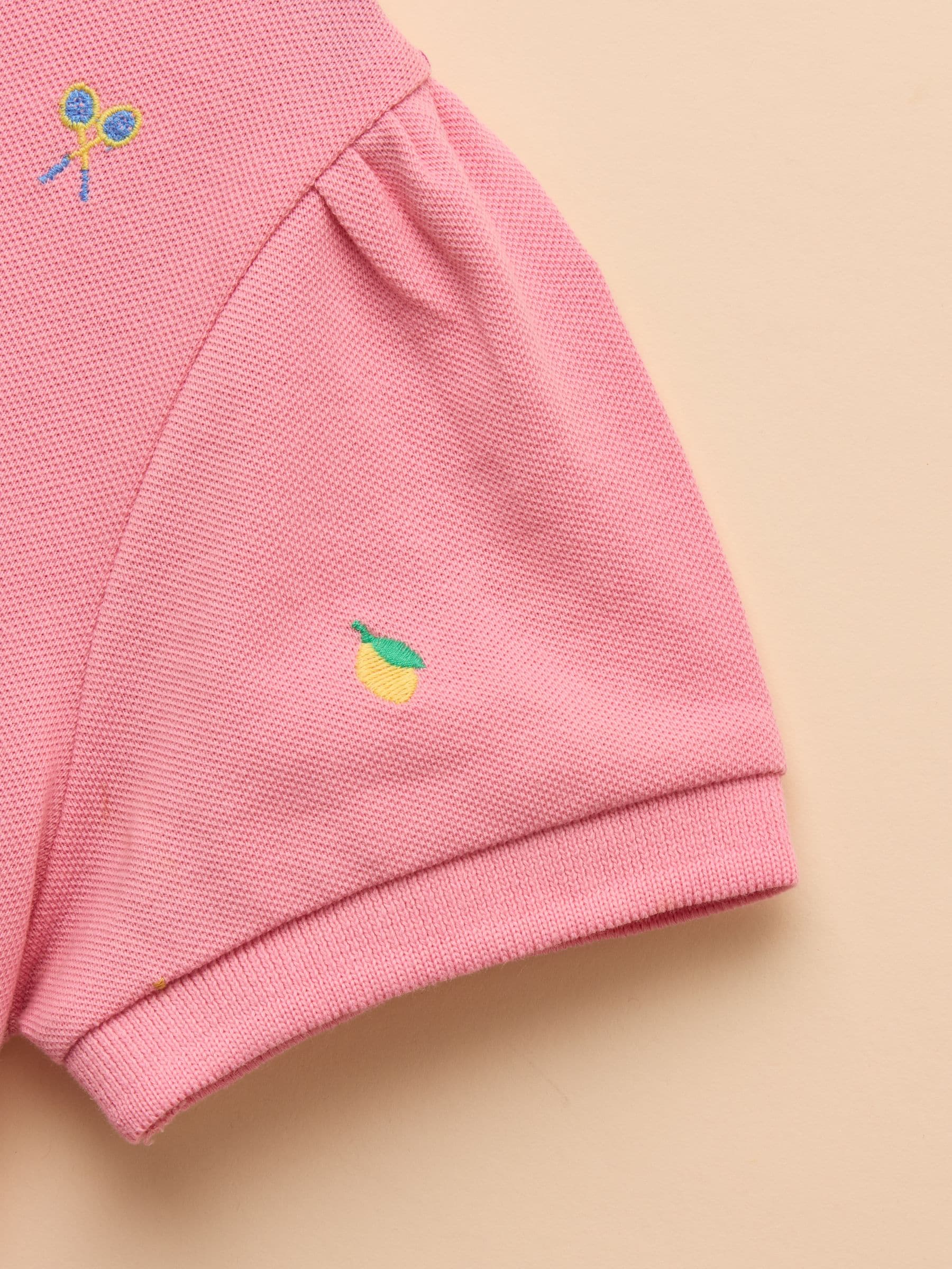 Joules Girls' Orla Pink Short Sleeve Polo Shirt Dress image 7