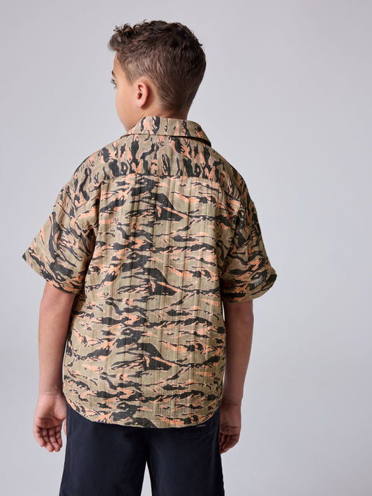 smALLSAINTS Solar Camo Underground Open Collar Boys Printed Short Sleeve Shirt - image 2