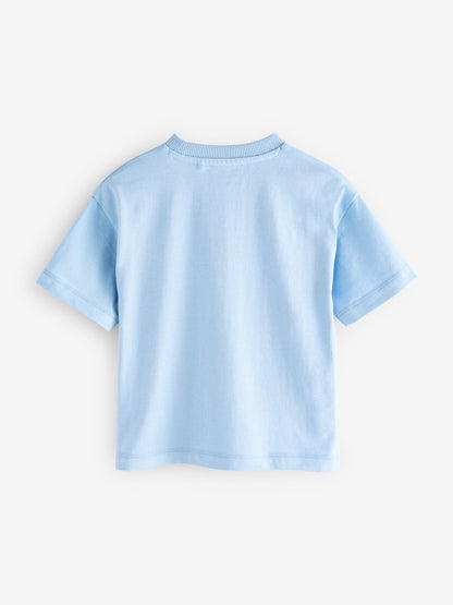 Blue Short Sleeve Plain T-Shirt (3mths-7yrs) image 2