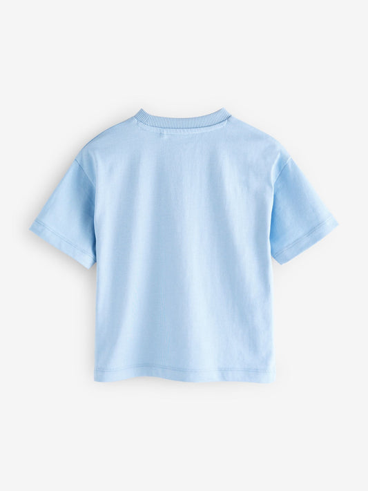 Blue Short Sleeve Plain T-Shirt (3mths-7yrs) image 2