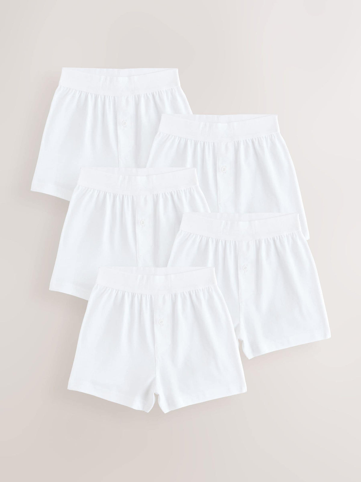 Dsiney Kidz - White Loose Fit 100% Cotton Boxers 5 Pack (1.5-16yrs) image 1
