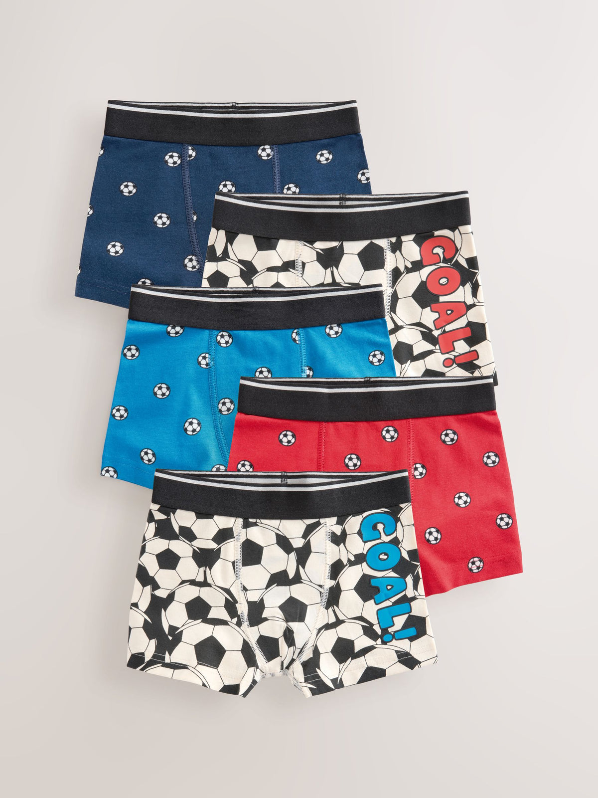 Dsiney Kidz - Red/Blue Football Junior Character Trunks 5 Pack (1.5-16yrs) image 1