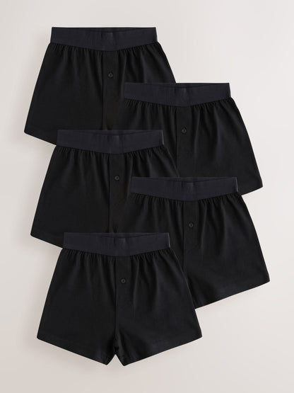 Dsiney Kidz - Black Loose Fit 100% Cotton Boxers 5 Pack (1.5-16yrs) image 1
