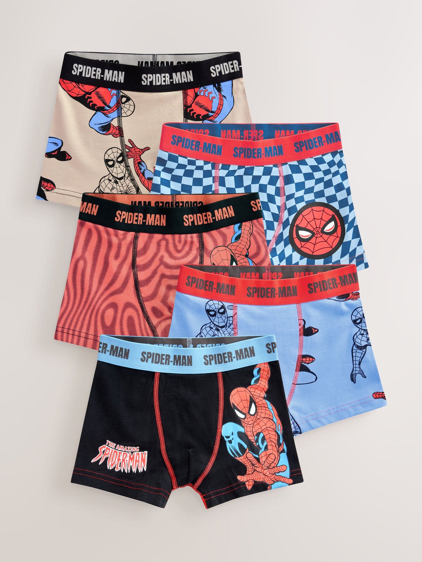 Dsiney Kidz - Red Spiderman Trunks 5 pack (1.5-10yrs) image 1