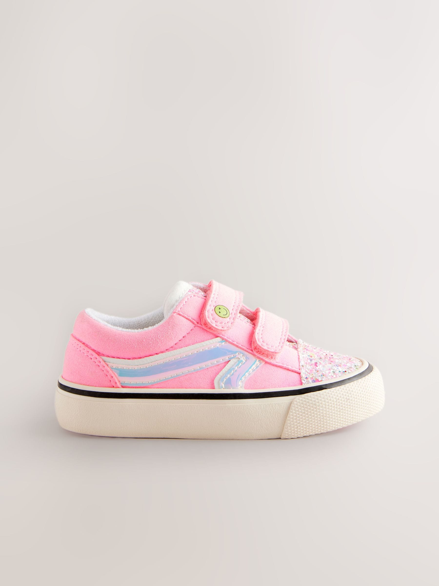 Pink Wide Fit (G) Touch Fastening Trainers image 3