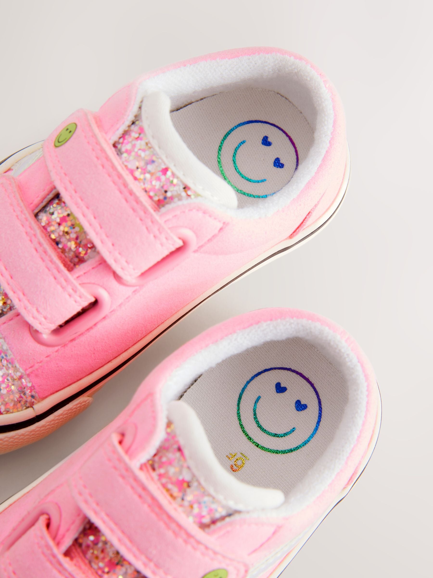 Pink Wide Fit (G) Touch Fastening Trainers image 4