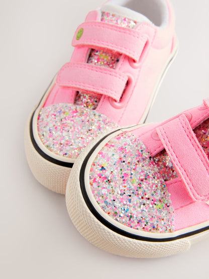 Pink Wide Fit (G) Touch Fastening Trainers image 5