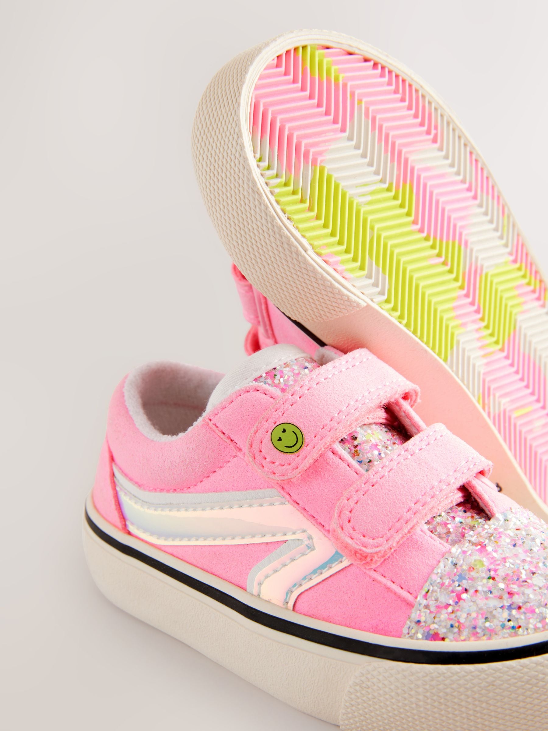 Pink Wide Fit (G) Touch Fastening Trainers image 6