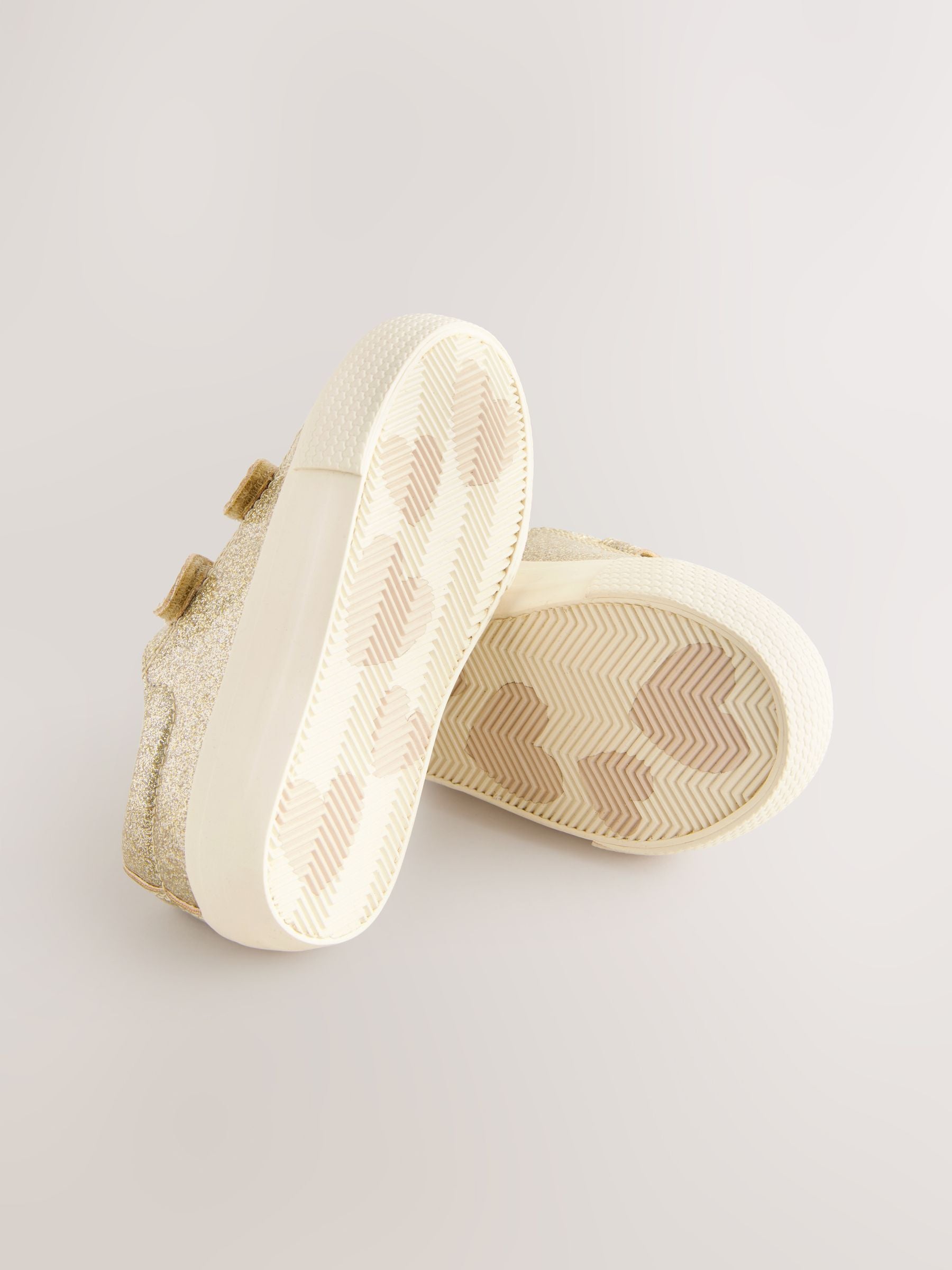 Gold Wide Fit (G) Chunky Trainers With Touch Fastening image 6