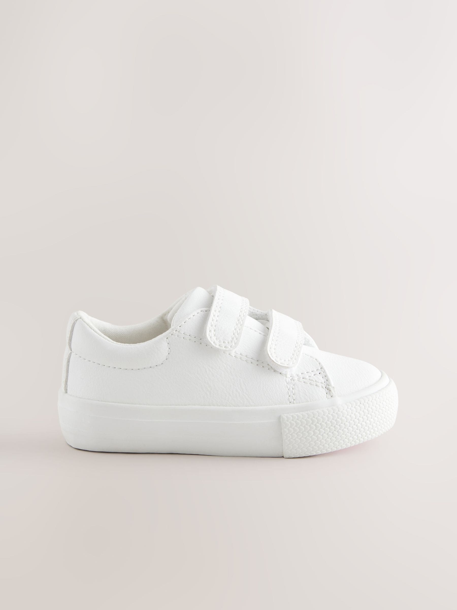 White Wide Fit (G) Chunky Trainers With Touch Fastening image 2