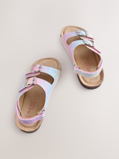 Multi Glitter Wide Fit (G) Corkbed Double Two Strap Sandals image 2