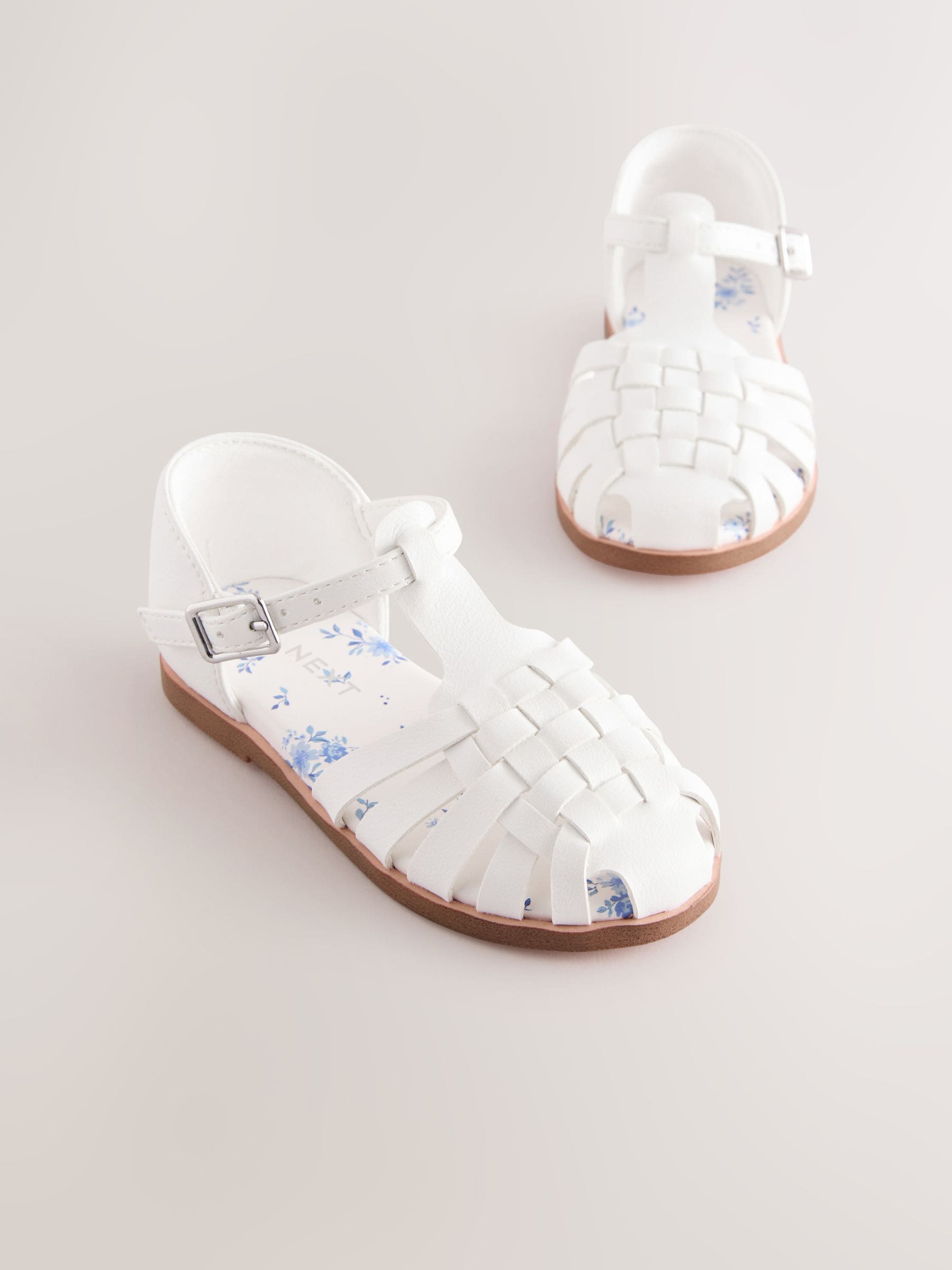 White Wide Fit (G) Fisherman Occasion Sandals image 2