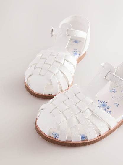 White Wide Fit (G) Fisherman Occasion Sandals image 4