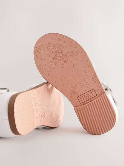 White Wide Fit (G) Fisherman Occasion Sandals image 6
