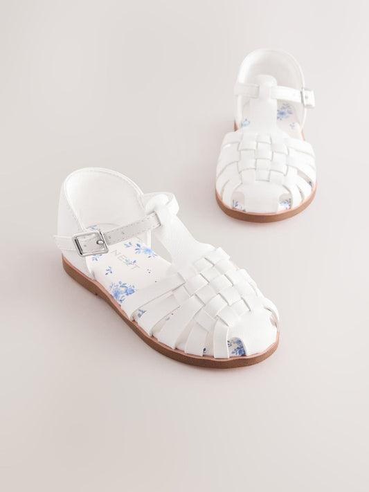 White Wide Fit (G) Fisherman Occasion Sandals image 1