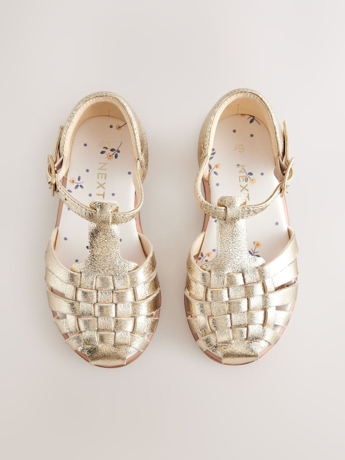 Gold Wide Fit (G) Fisherman Occasion Sandals image 2