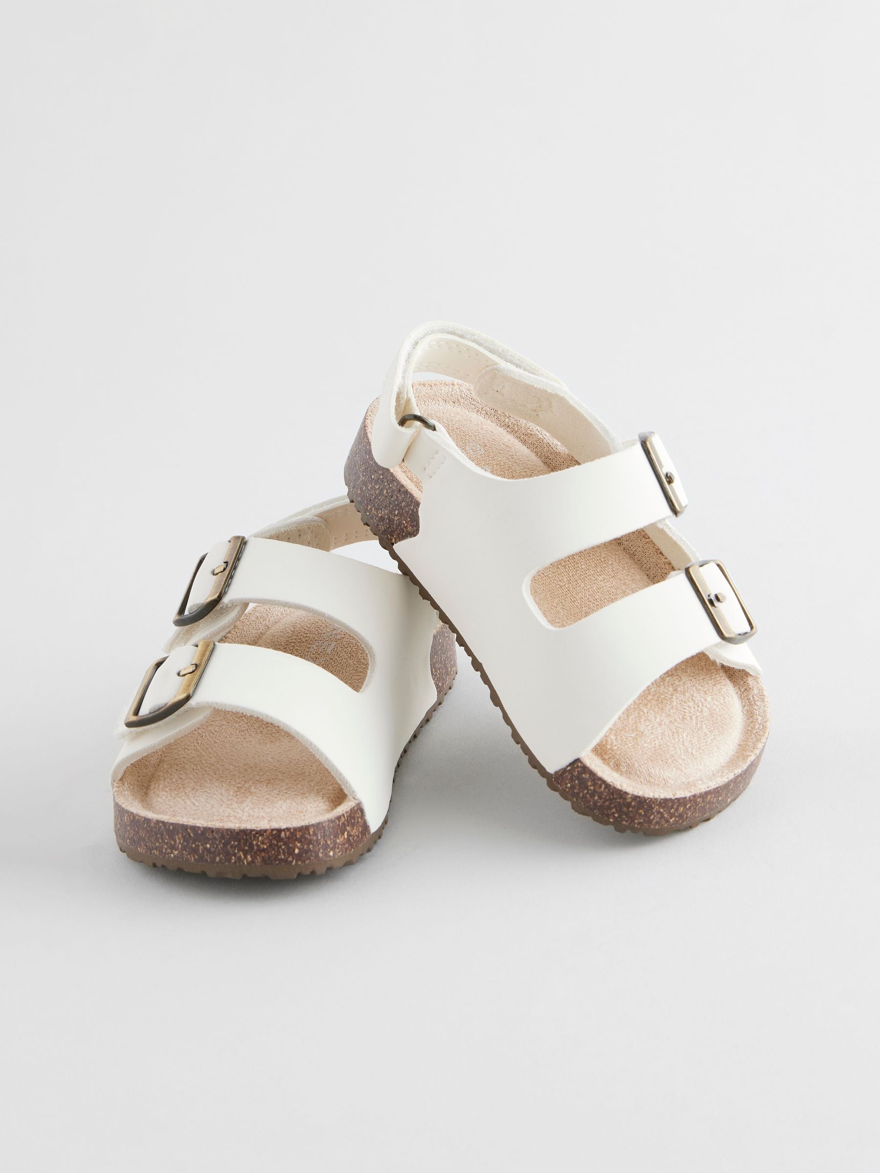 Neutral White Wide Fit (G) Corkbed Two Strap Sandals image 1
