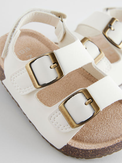 Neutral White Wide Fit (G) Corkbed Two Strap Sandals image 3