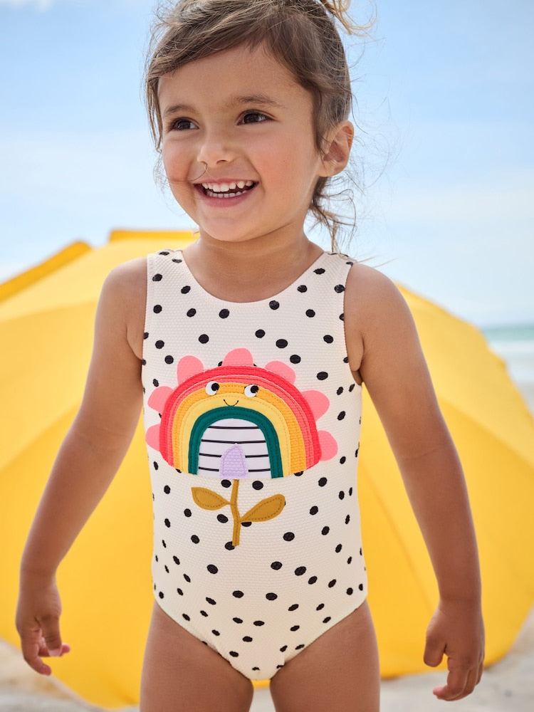 Ecru Spot Rainbow Swimsuit Immediate