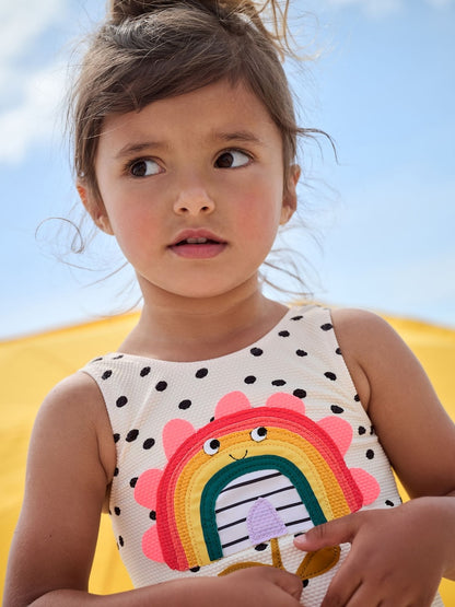 Ecru Spot Rainbow Swimsuit Immediate