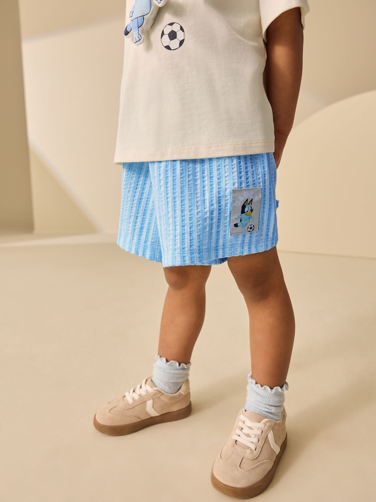 Ecru White Bluey Football Shorts Set Immediate