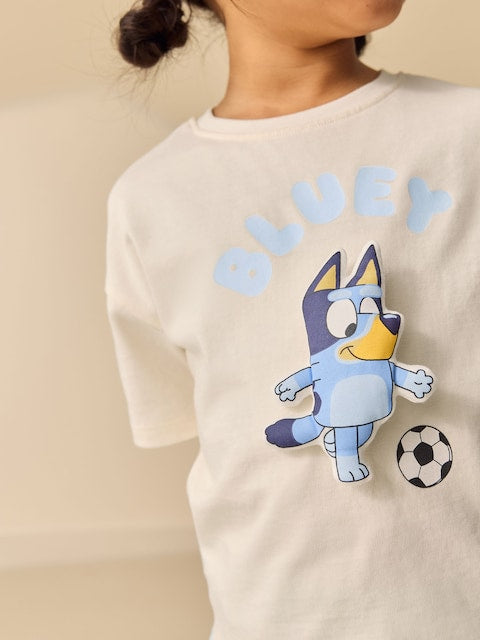 Ecru White Bluey Football Shorts Set Immediate