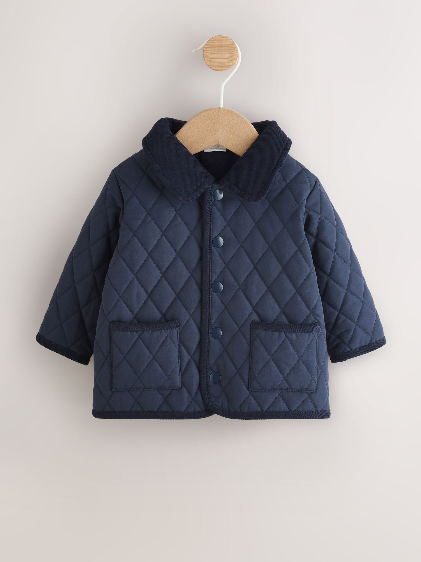 Navy Baby Quilted Cord Collar Jacket (0mths-2yrs)
