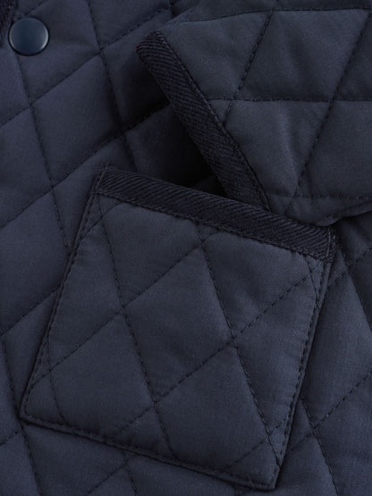 Navy Baby Quilted Cord Collar Jacket (0mths-2yrs)
