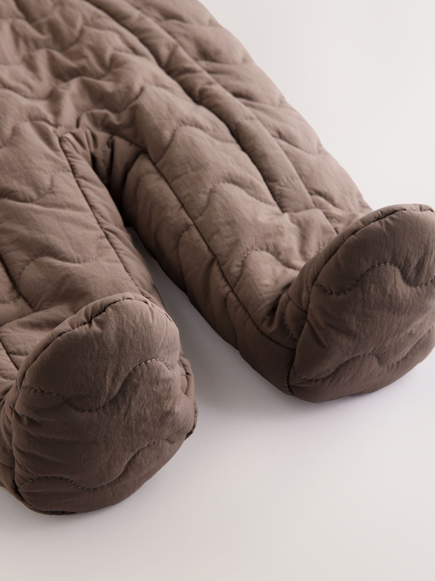 Brown Hooded Nylon Baby All-In-One (0-18mths)