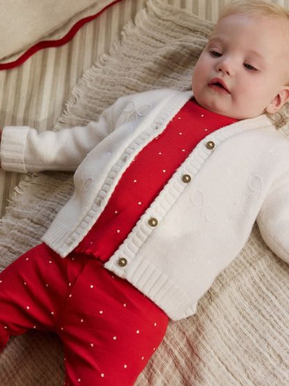 Cream Embroidered Bow Baby Cardigan (0mths-2yrs) - image 1