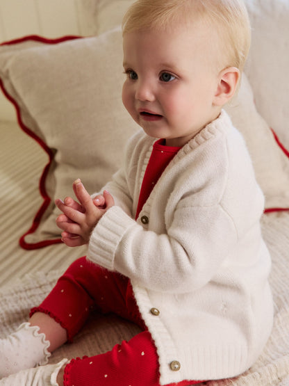Cream Embroidered Bow Baby Cardigan (0mths-2yrs) - image 2