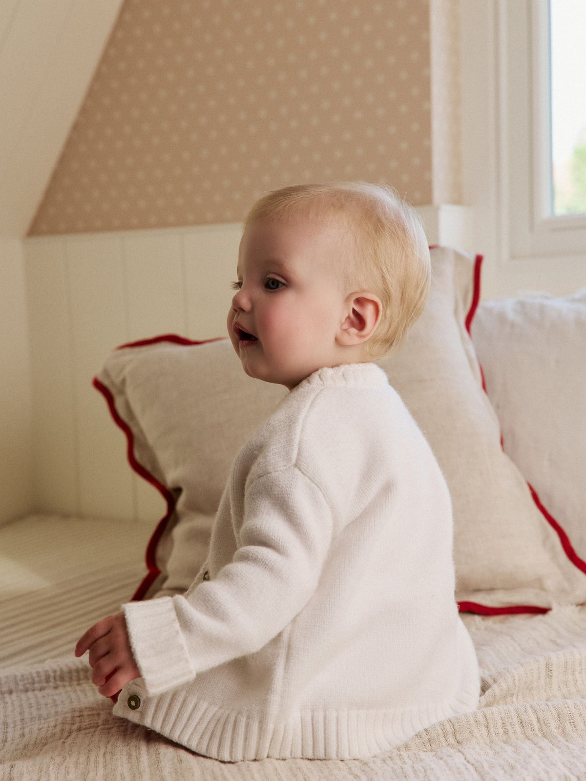 Cream Embroidered Bow Baby Cardigan (0mths-2yrs) - image 3