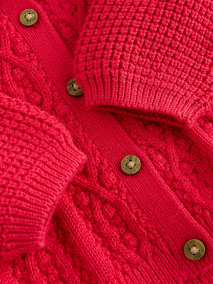 Red Frill Collar Knitted Baby Cardigan (0mths-2yrs) - image 9