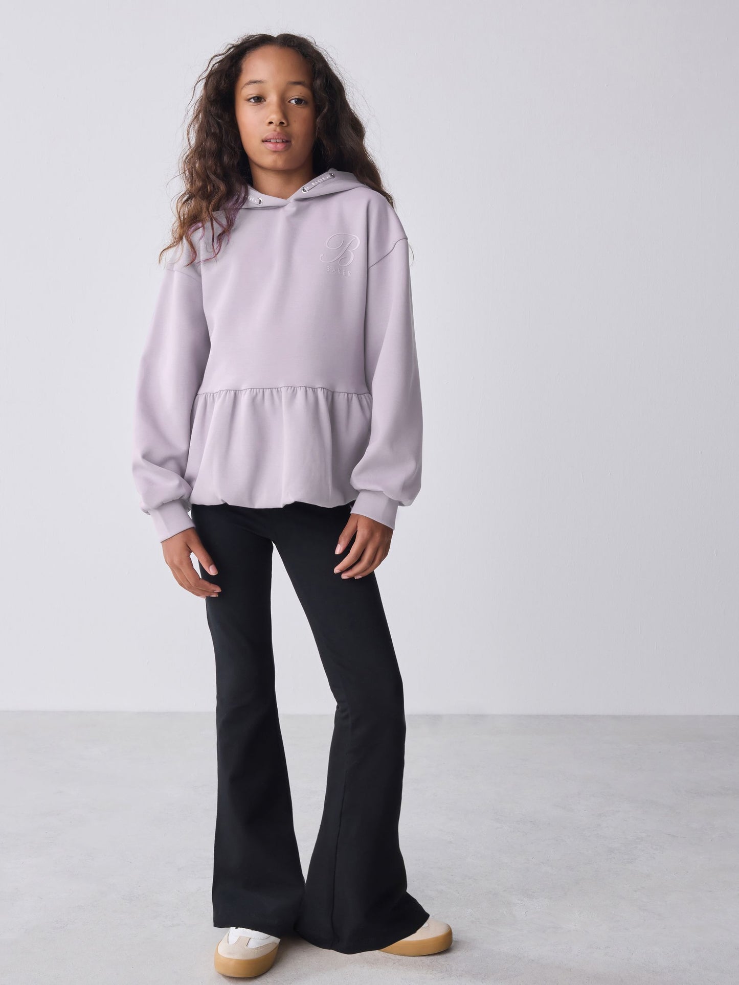 Baker by Ted Baker Lilac Purple Premium Bubble Hem Peplum Hoodie image 2