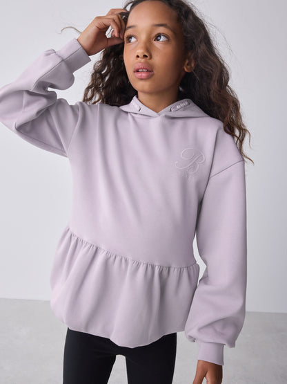 Baker by Ted Baker Lilac Purple Premium Bubble Hem Peplum Hoodie image 3