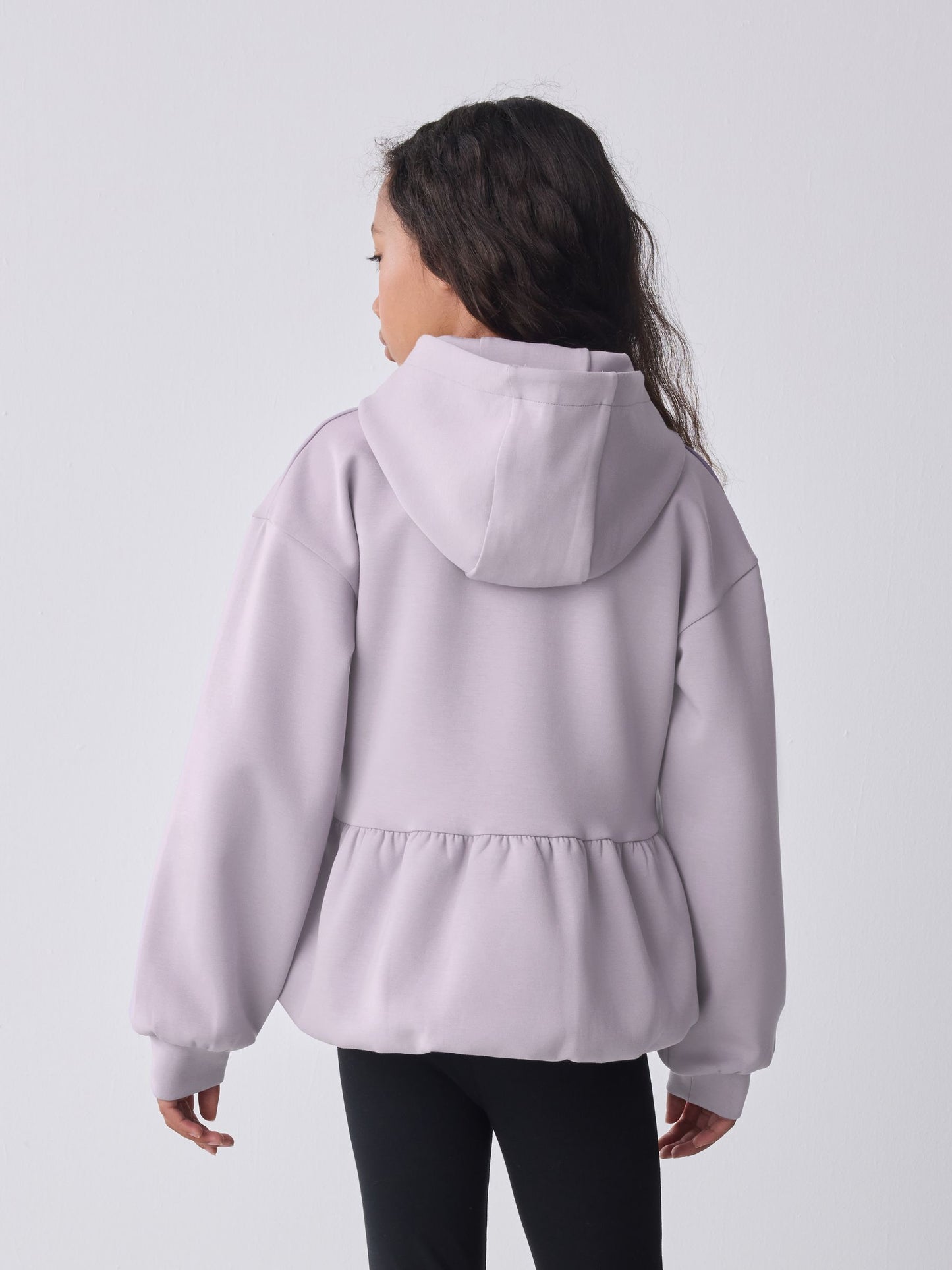 Baker by Ted Baker Lilac Purple Premium Bubble Hem Peplum Hoodie image 4