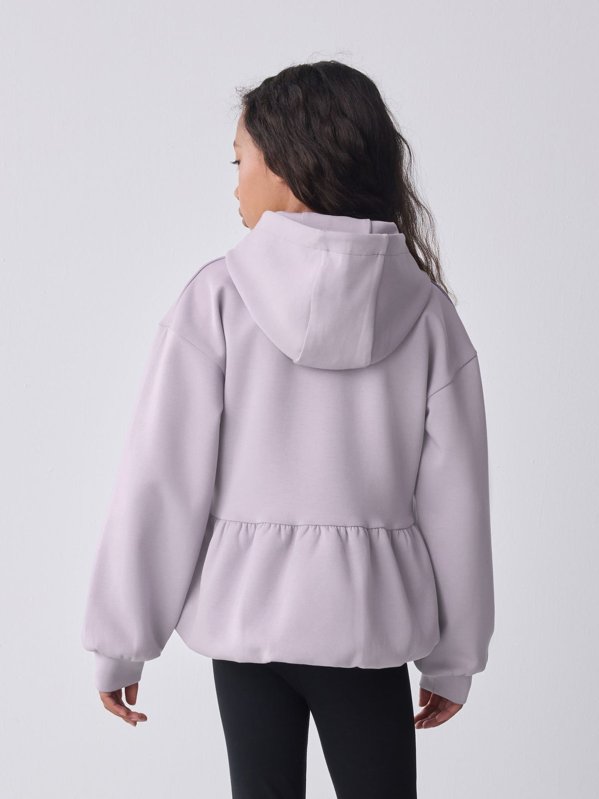 Baker by Ted Baker Lilac Purple Premium Bubble Hem Peplum Hoodie image 4