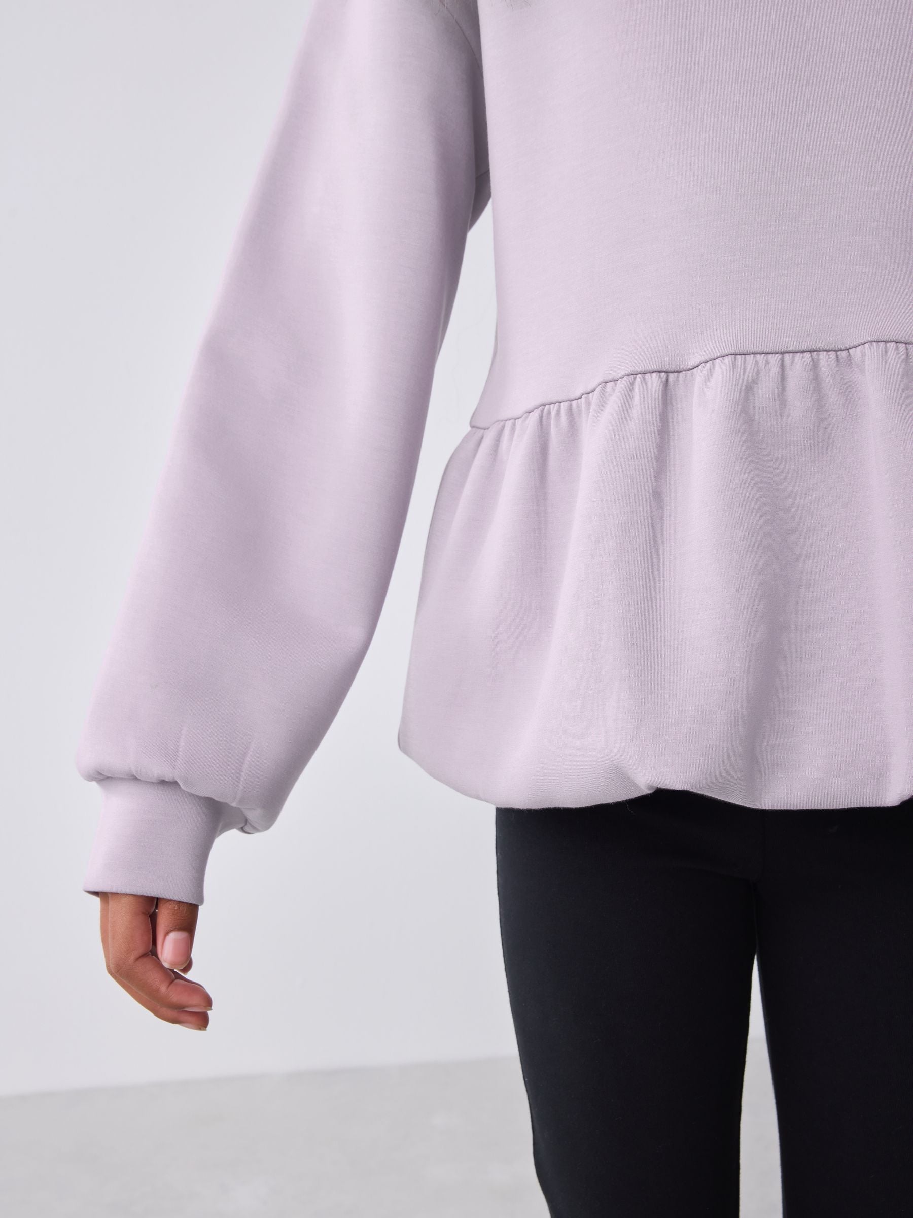 Baker by Ted Baker Lilac Purple Premium Bubble Hem Peplum Hoodie image 5