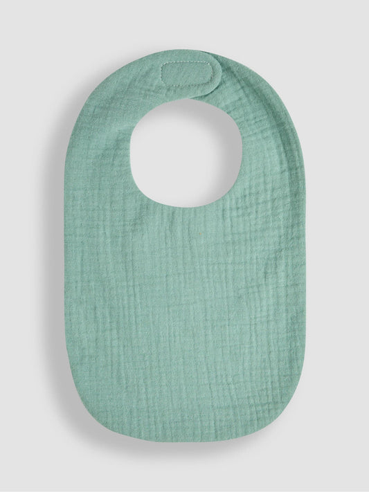 JoJo Maman Bébé Green Baby Muslin Frill Bib image 1