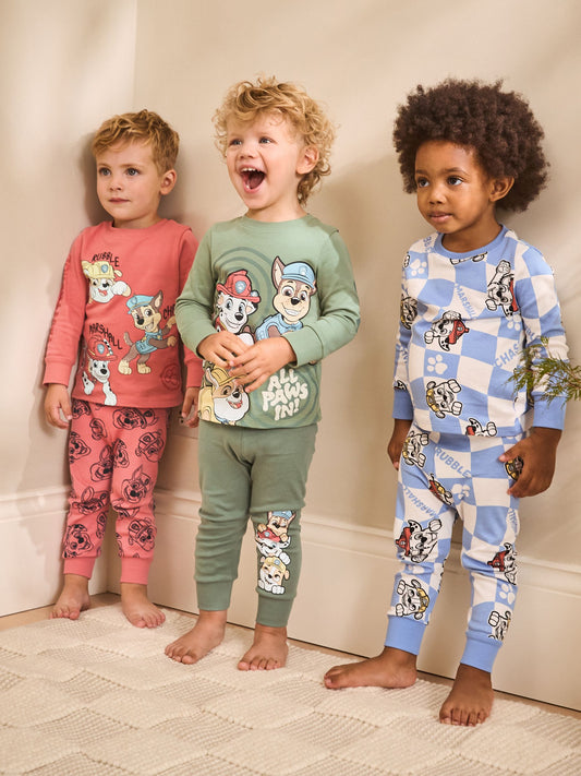 Green/Blue/Red Paw Patrol Snuggle Pyjamas 3 Pack (9mths-9yrs) image 1