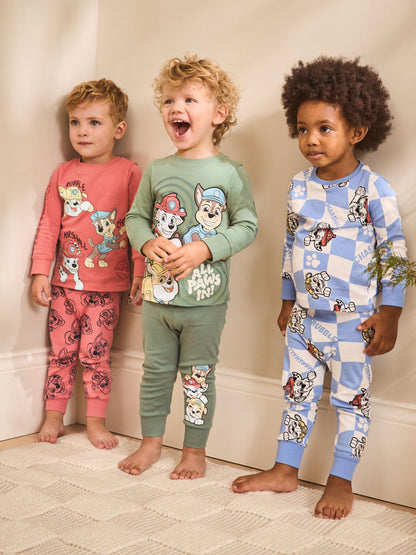 Dsiney Kidz - Green/Blue/Red Paw Patrol Snuggle Pyjamas 3 Pack (9mths-9yrs) image 1