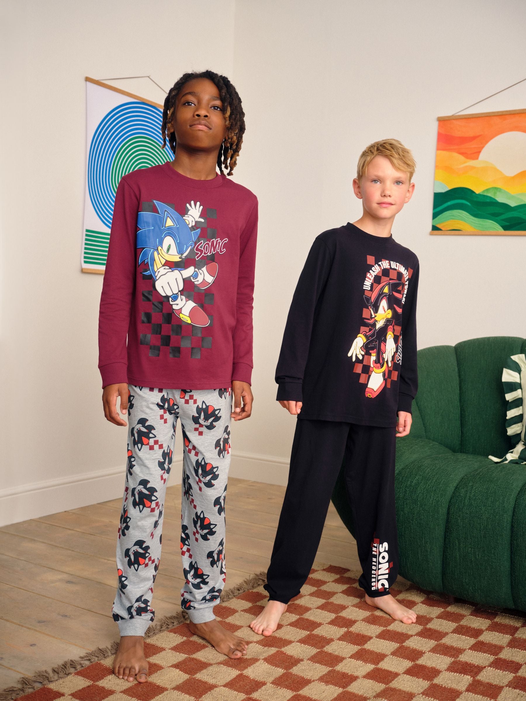 Multi Sonic Jogger Fit Pyjamas 2 Pack (3-14yrs) image 1