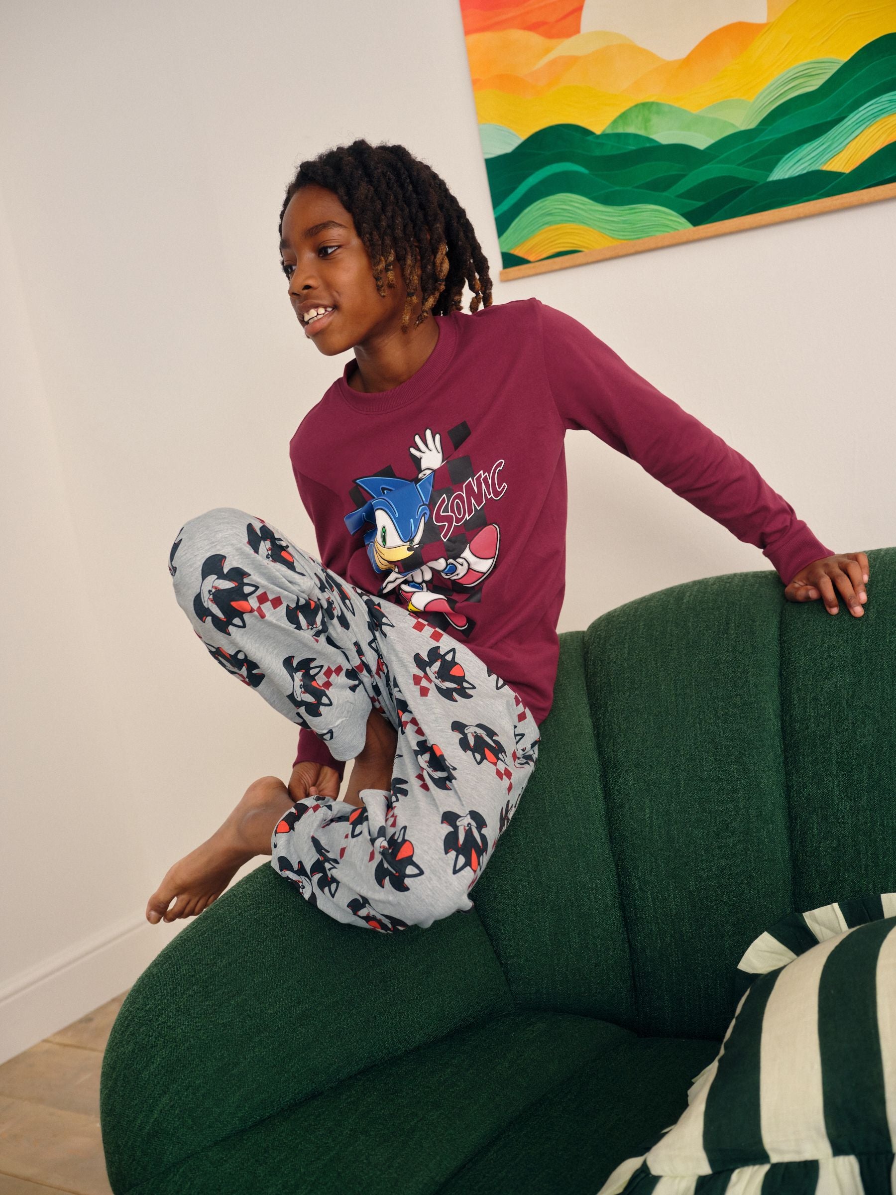 Multi Sonic Jogger Fit Pyjamas 2 Pack (3-14yrs) image 5