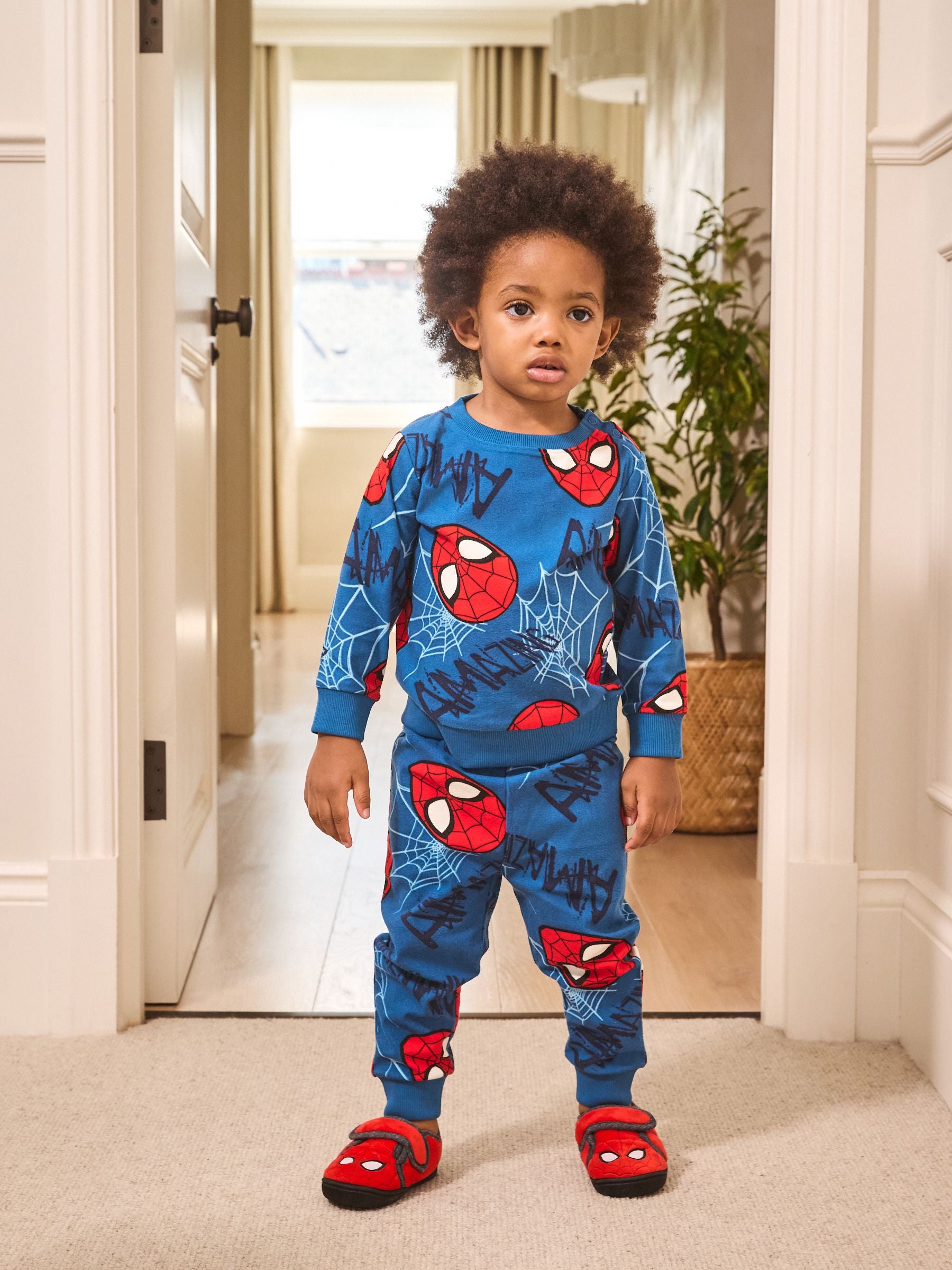 Dsiney Kidz - Navy Spiderman Single Cosy Fleece License Pyjamas (12mths-10yrs) image 1