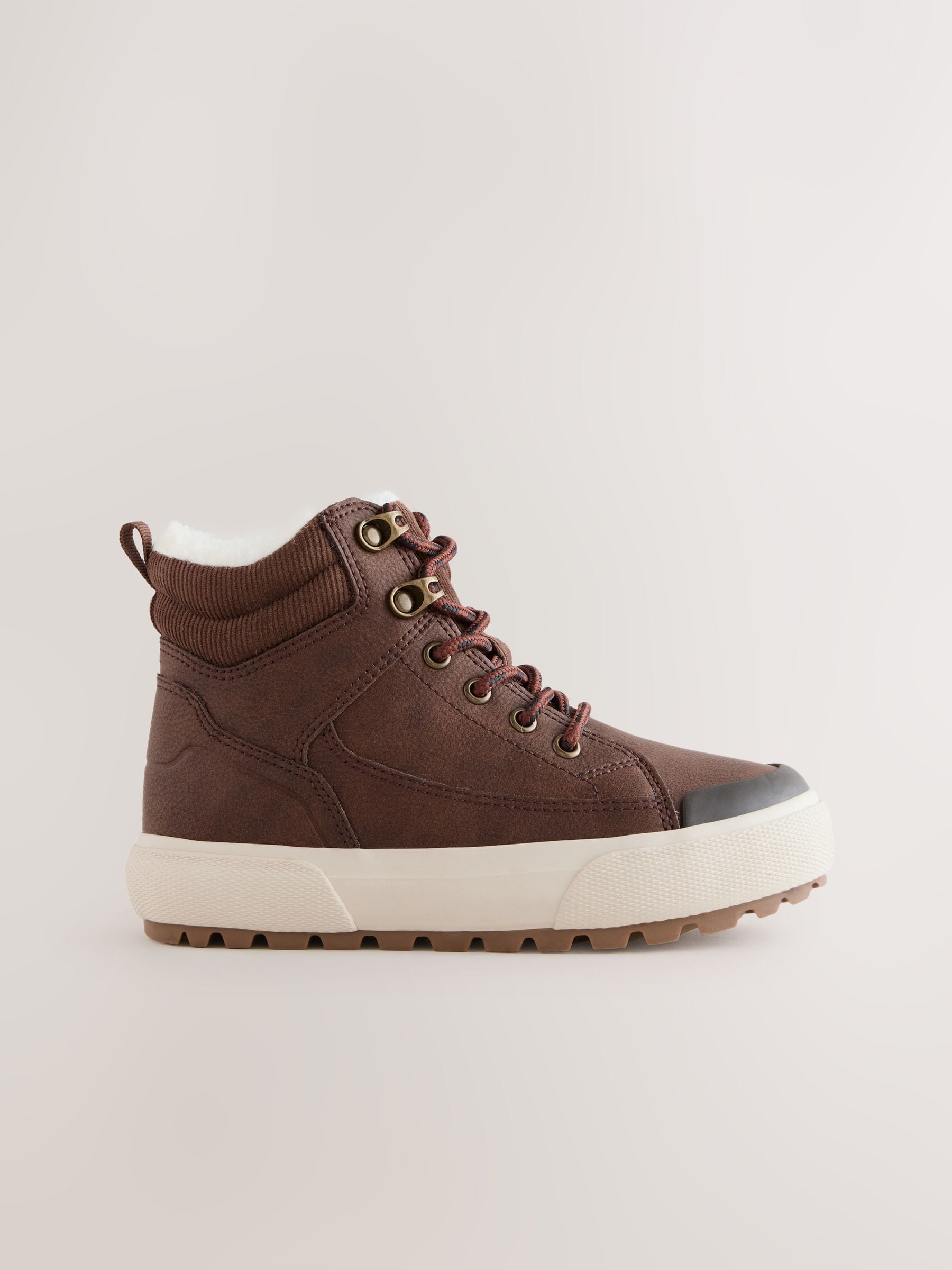 Chocolate Brown Wide Fit (G) Warm Lined High Top Boots image 2