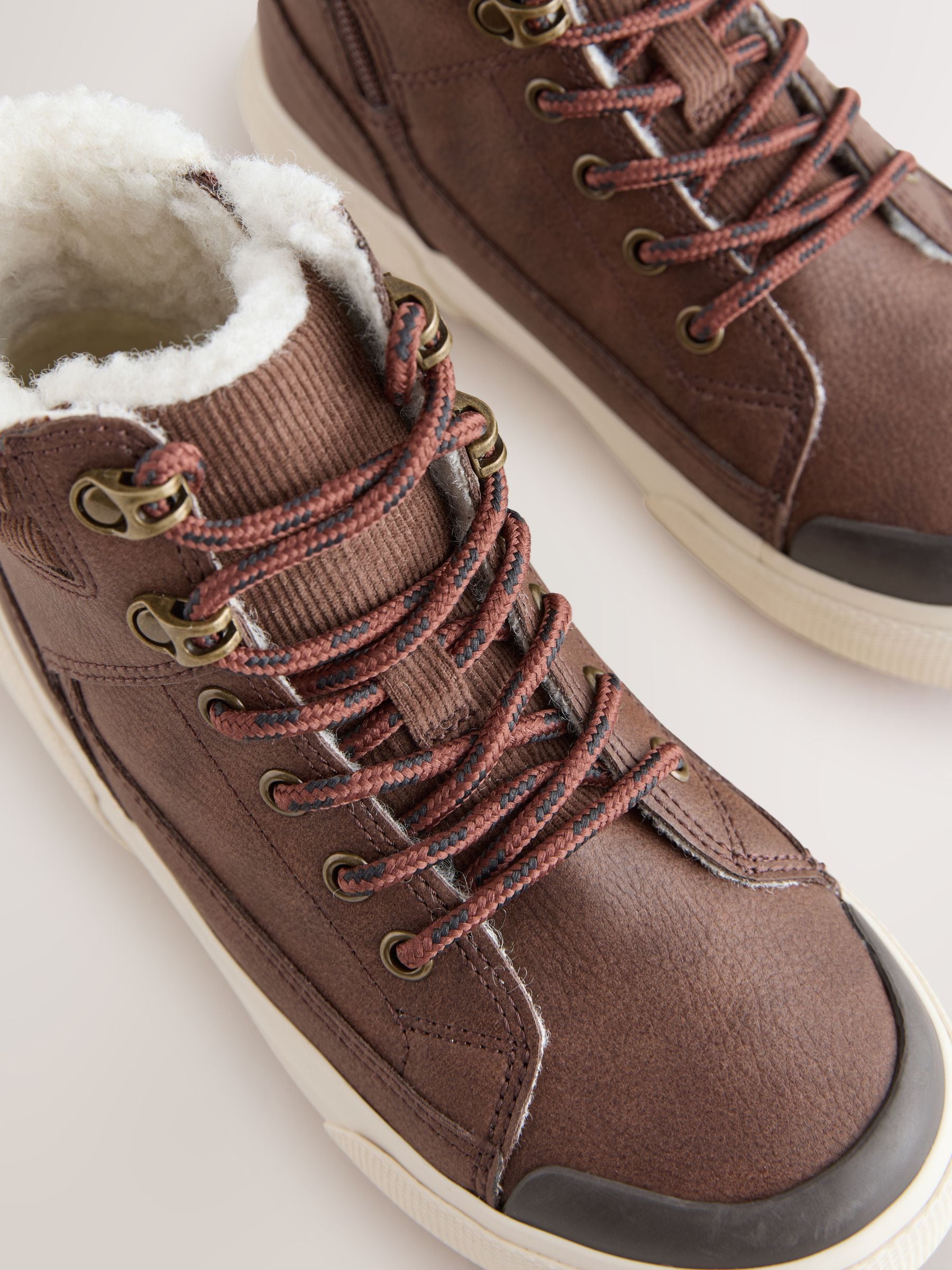 Chocolate Brown Wide Fit (G) Warm Lined High Top Boots image 3