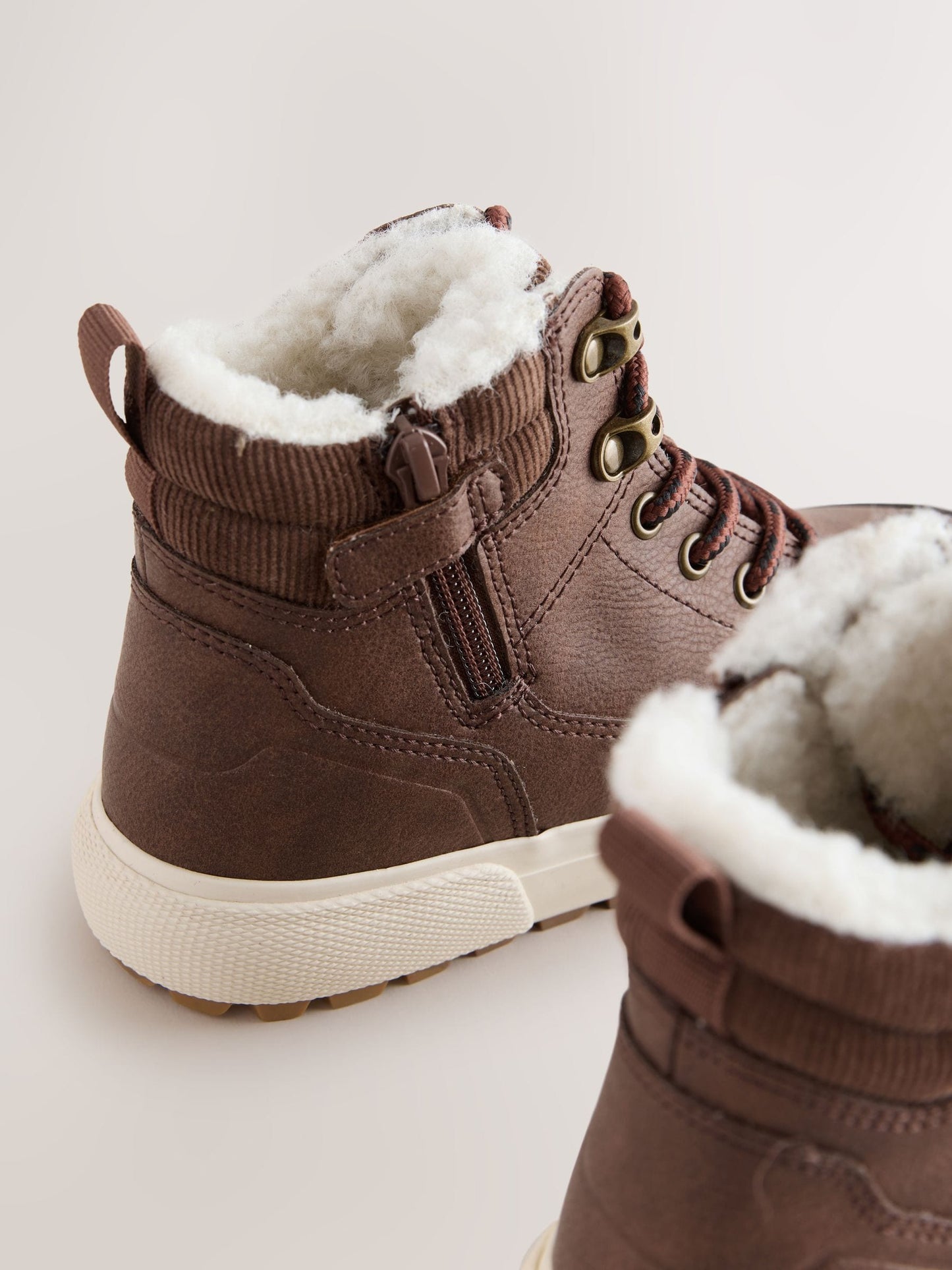 Chocolate Brown Wide Fit (G) Warm Lined High Top Boots image 4